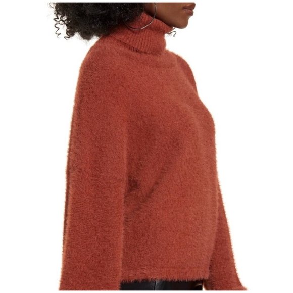 4Sienna Balloon Sleeve Eyelash Knit Turtleneck Sweater NEW - Picture 11 of 12